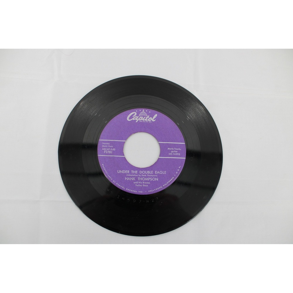 Hank Thompson Under the Double Eagle Tears Are Only Rain‎ 45 RPM Capitol F3781